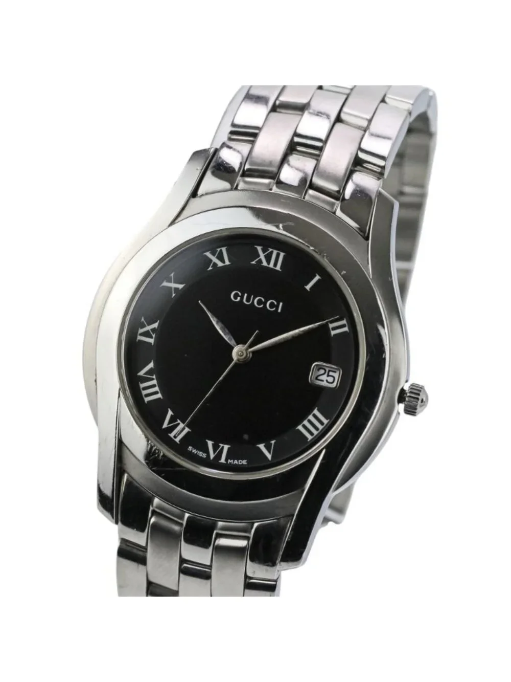 Gucci Quartz Watch Black Dial Silver
